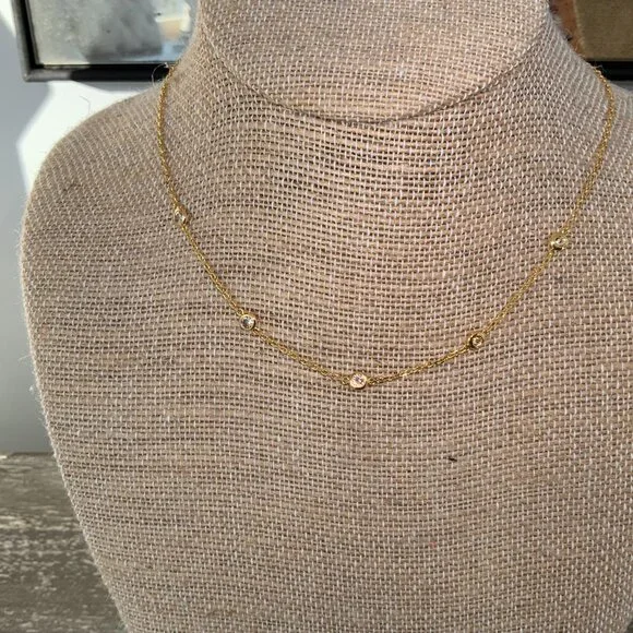 JaxKelly *Waterproof* Champagne Stone Gold Necklace - Picture 3 of 4